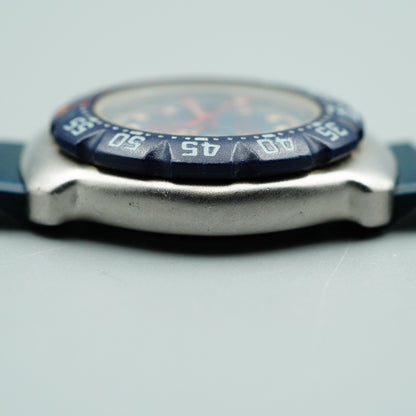 *N MINT* Vintage TAG Heuer Professional 370.508 Qz Blue Round 28mm Women Watch