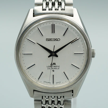 *N MINT* Vintage SEIKO LORD MATIC 5601-9000 Automatic Silver 36 mm Mens Watch