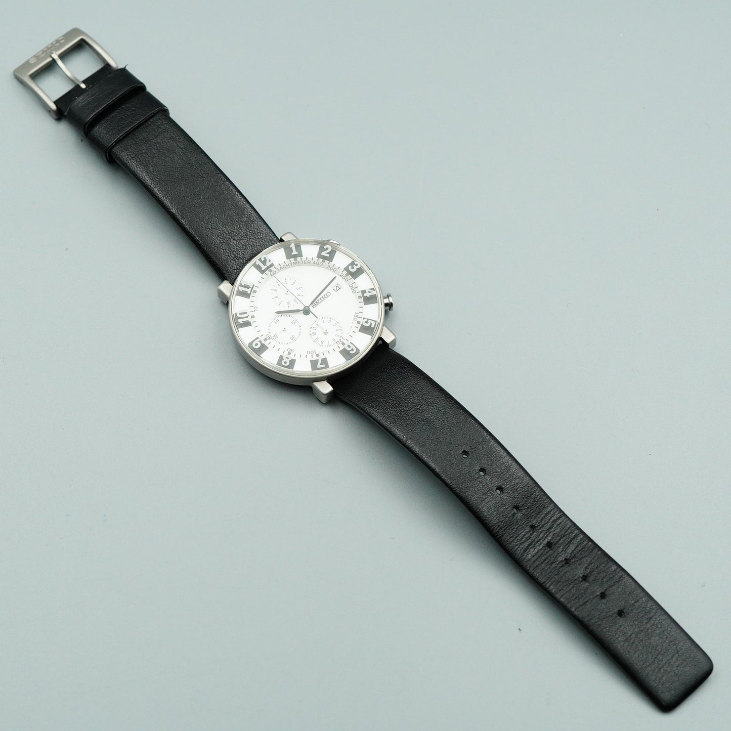 *MINT* Vintage SEIKO SPIRIT SOTTSASS 7T92-0TS0 Qz White Round 39mm Mens Watch