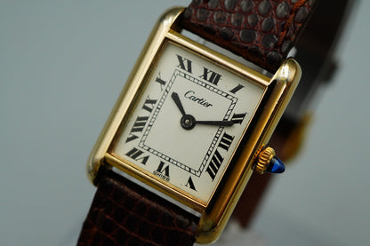 *NEAR MINT* Cartier Tank Hand Winding White Dial Tank 21 mm Women,Ladies Watch