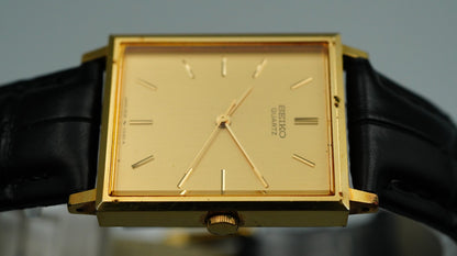 *Exc+5* Vintage 1995 SEIKO Chariot  2C21-5180 Qz Gold Rectangle 24mm Women Watch