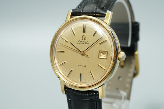 *Exc+4* Vintage 1970s OMEGA De Ville TOOL 106 Automatic Gold 35mm Mens Watch