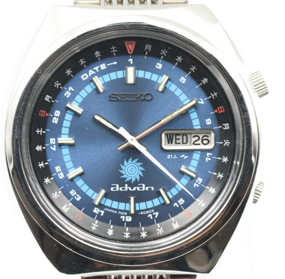 Serviced! *TOP MINT* SEIKO advan 7019-6050 Automatic Blue Dial 39mm Mens Watch