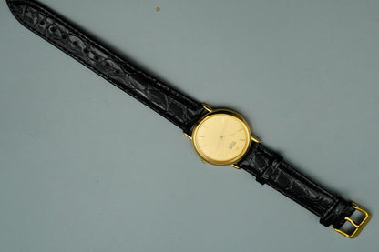 *NEAR MINT* Vintage SEIKO Credor 7N01-8A10 Quartz Gold Round 34 mm Mens Watch