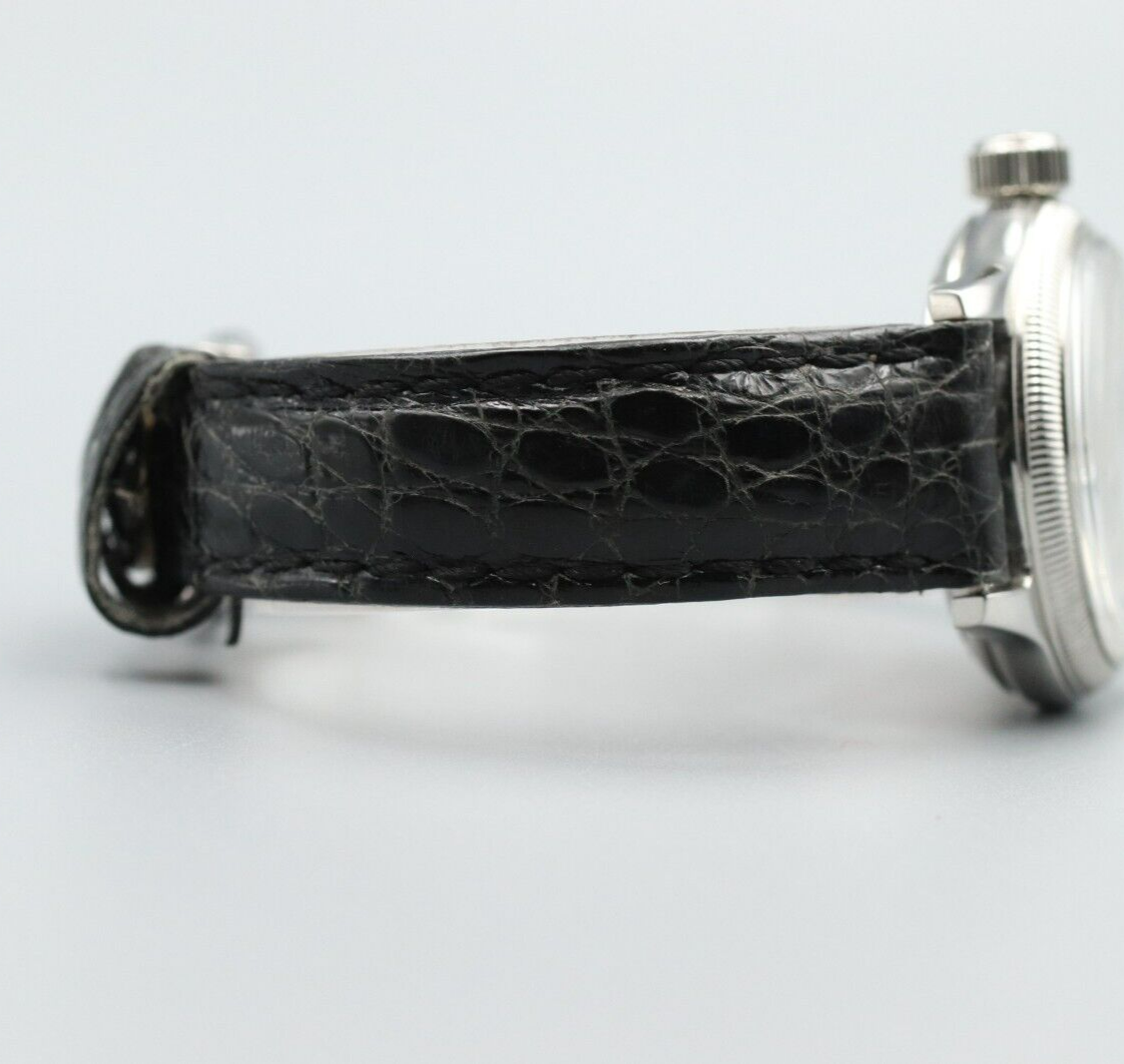 *NEAR MINT* Vintage ORIS Pointer Date Big Crown 7464 Automatic Black Women Watch
