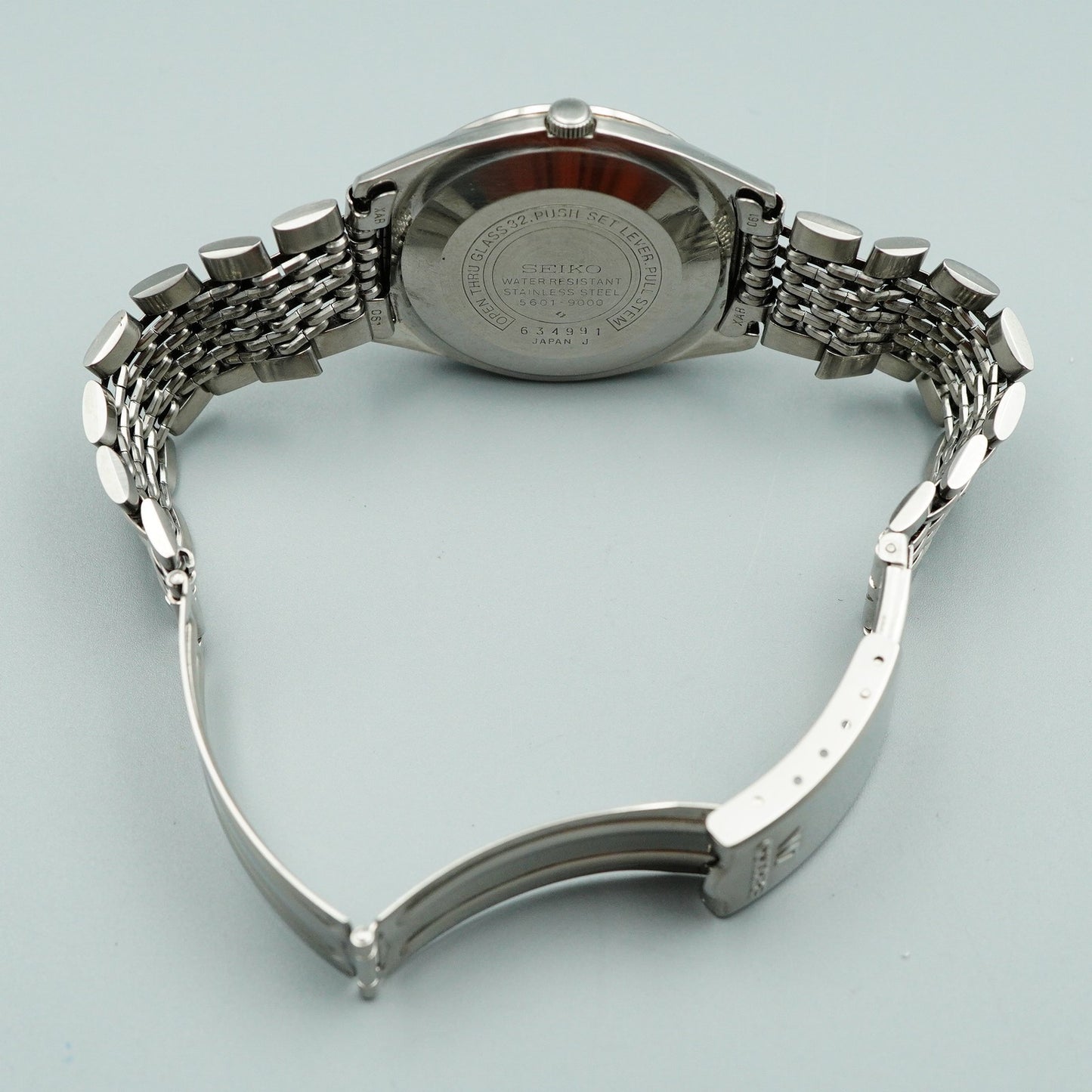 *N MINT* Vintage SEIKO LORD MATIC 5601-9000 Automatic Silver 36 mm Mens Watch