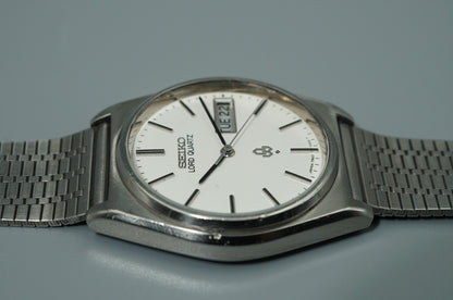 *NEAR MINT* Vintage 1980s SEIKO Lord 7853-7000 Qz White Round 34mm Mens Watch