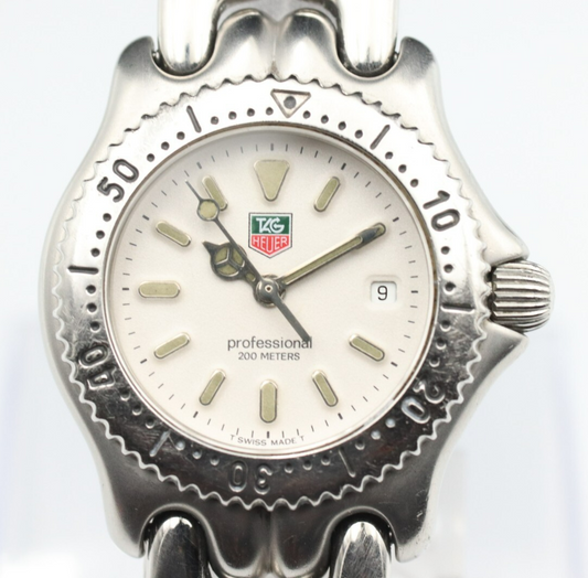 *N MINT* Vintage TAG HEUER Professional 200 S99.015 Quartz White Women Watch