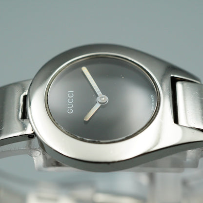 *Exc+5* GUCCI 6700L Quartz Black Dial Round 26mm Women,Ladies Watch