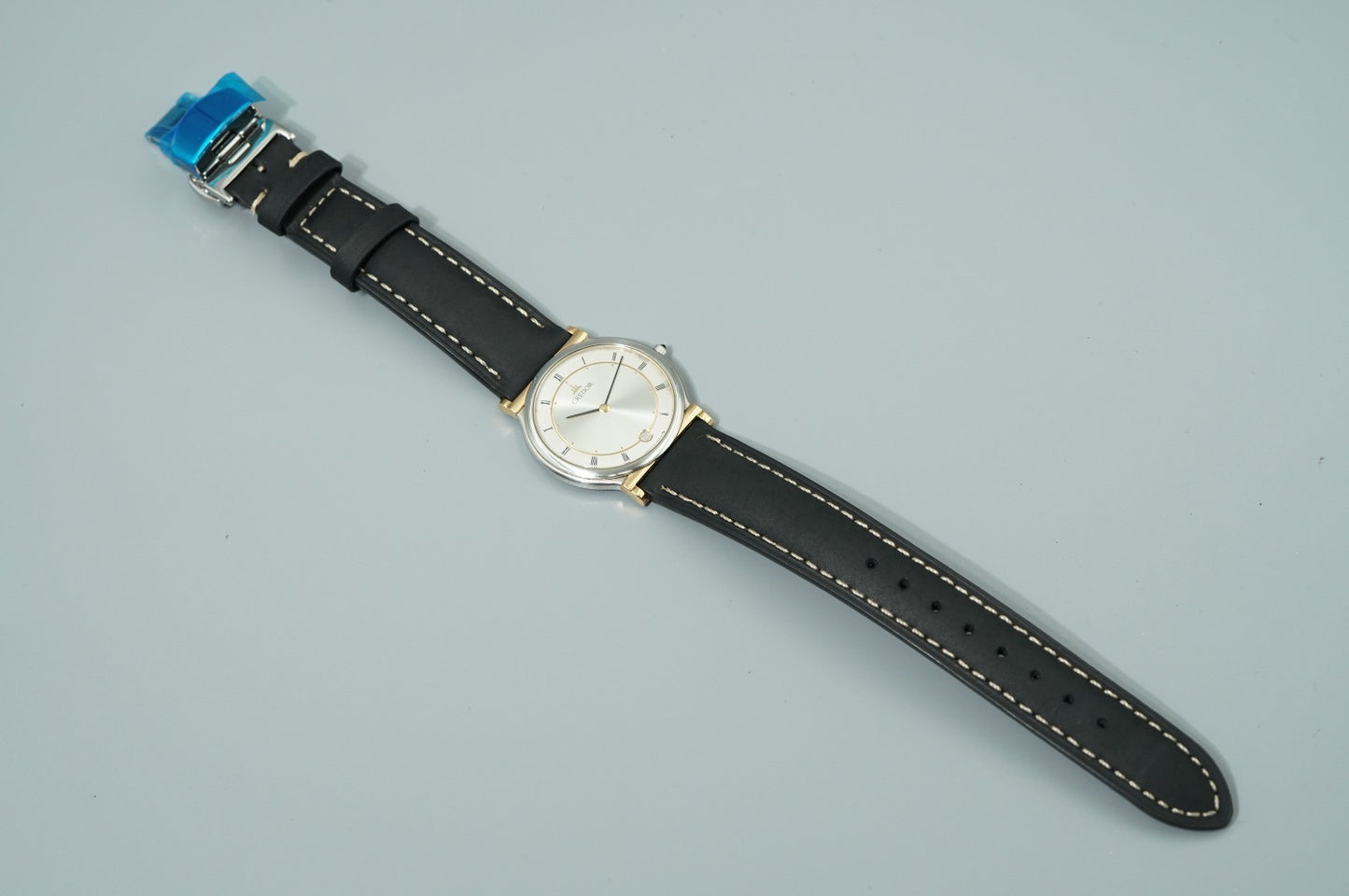 *NEAR MINT* Vintage 1990 SEIKO Credor 7779-6000 Qz Silver Round 31mm Mens Watch