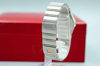 N MINT Vintage 1998 OMEGA Constellation Cal.1456 Qz Silver 25mm Women Watch