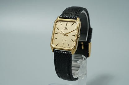 *Exc+4* Vintage 1982 OMEGA De Ville Cal.1417 Qz Gold Octagon 25mm Women Watch