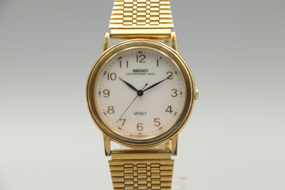 Exc+5 Vintage SEIKO Spirt 5S21-6000 Sweeping Second Hand Mens Quartz Watch JP