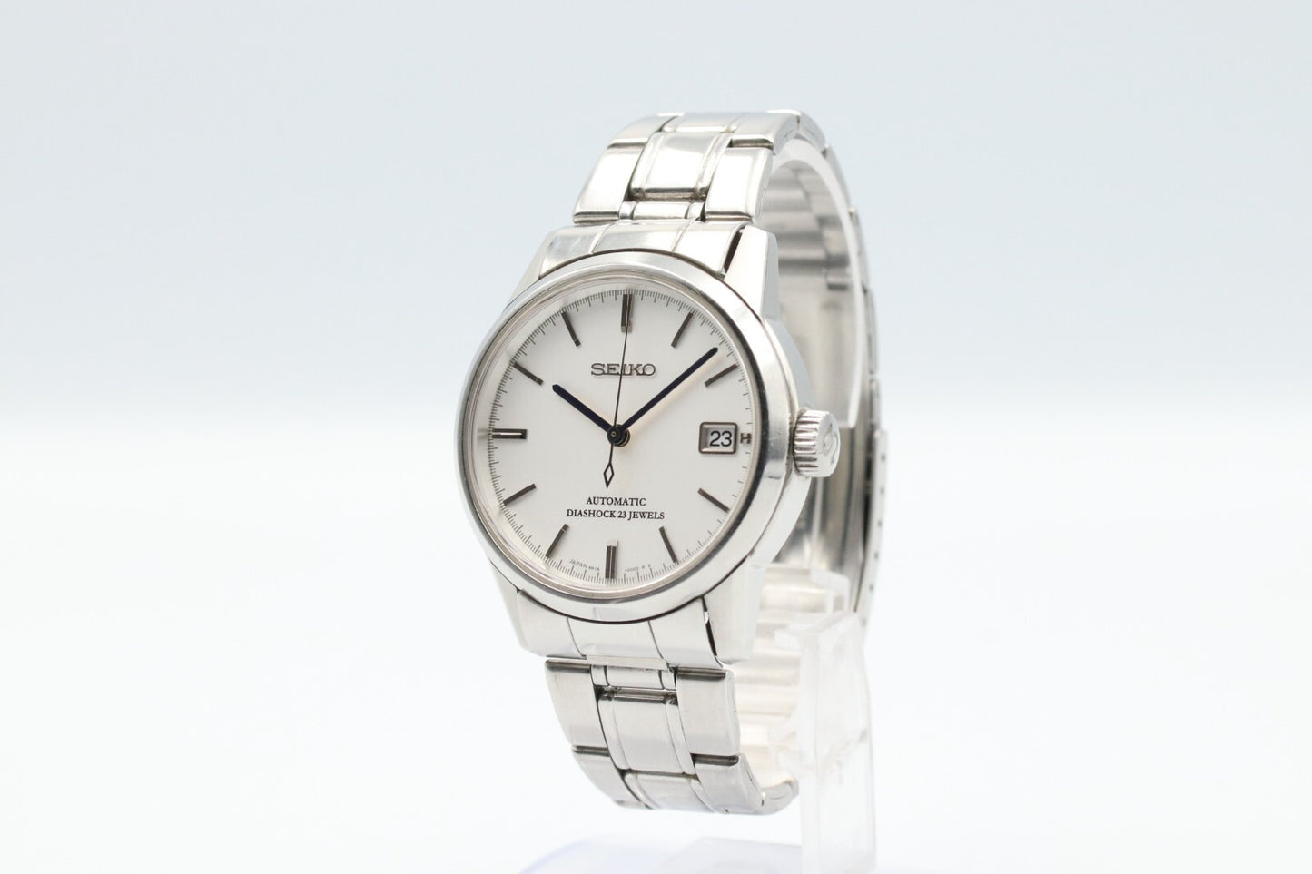 *NEAR MINT* SEIKO Diashock 6R15-00B0 Automatic White Dial Day Mens Watch JAPAN