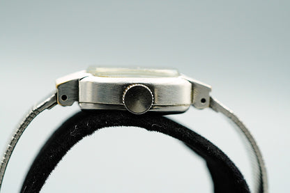 *Exc+5* Vintage 1972 SEIKO 01-3360 Hand Winding Silver Oval 16mm Women Watch