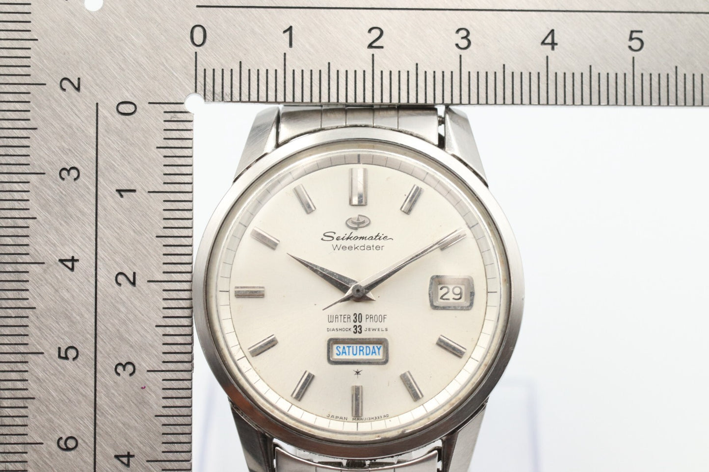 *NEAR MINT* Vintage SEIKO matic Weekdater J13080 Automatic White Dial Mens Watch