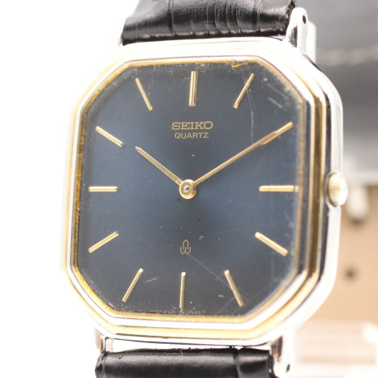 *Exc+4* Vintage 1990s SEIKO Chariot 5930-5600 Qz Navy Square 30mm Mens Watch