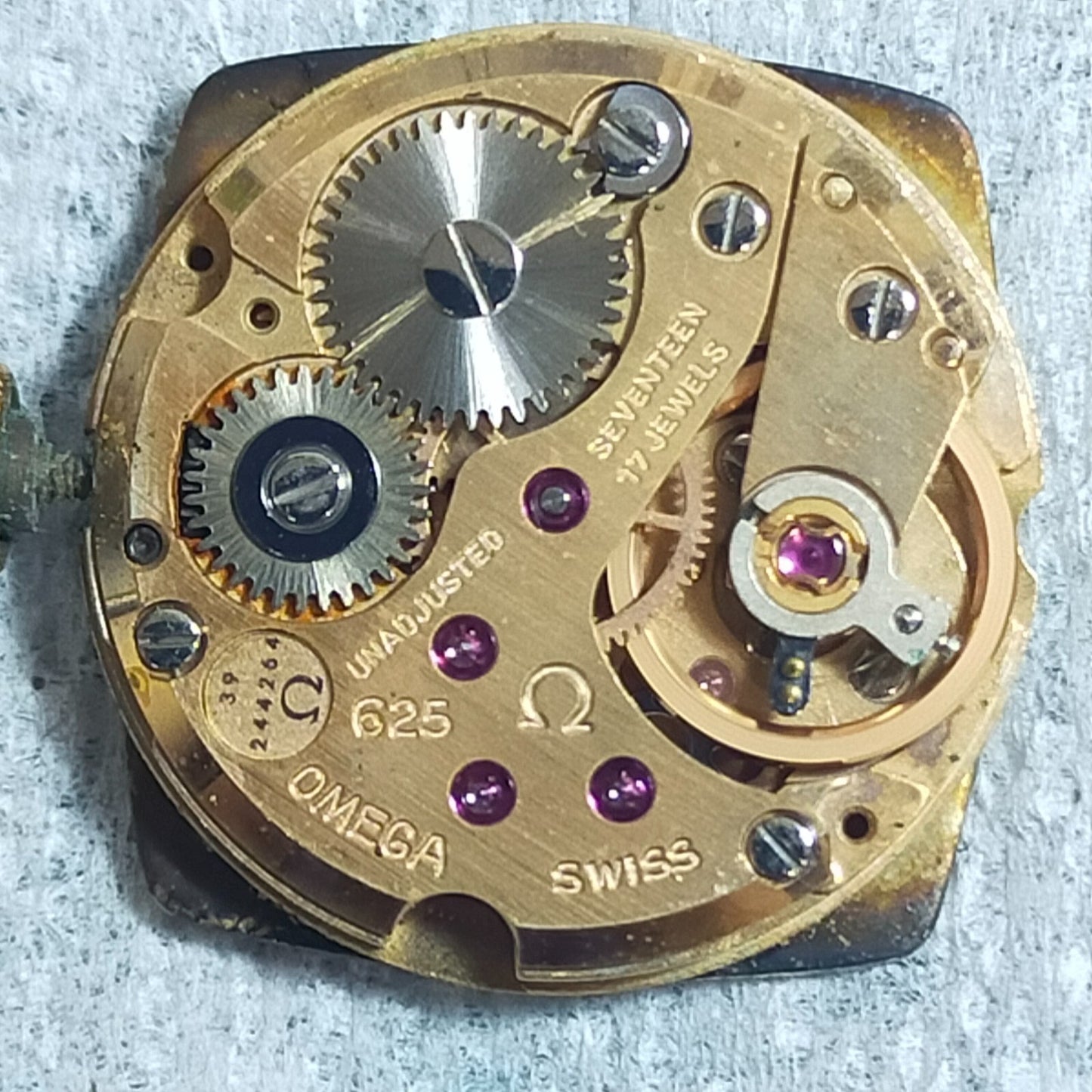 *Exc+5* Vintage OMEGA De Ville Cal.625 Hand Winding Gold Dial Square Women Watch