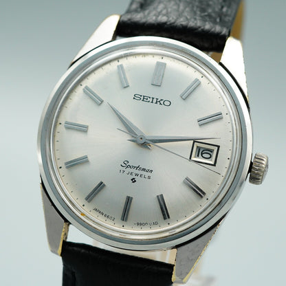 Polished Vintage 1978 SEIKO Sportsman 6602-9982 Hand Wind Silver 36mm Mens Watch