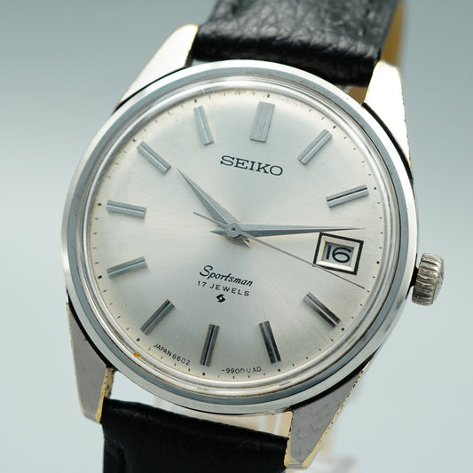 Polished Vintage 1978 SEIKO Sportsman 6602-9982 Hand Wind Silver 36mm Mens Watch