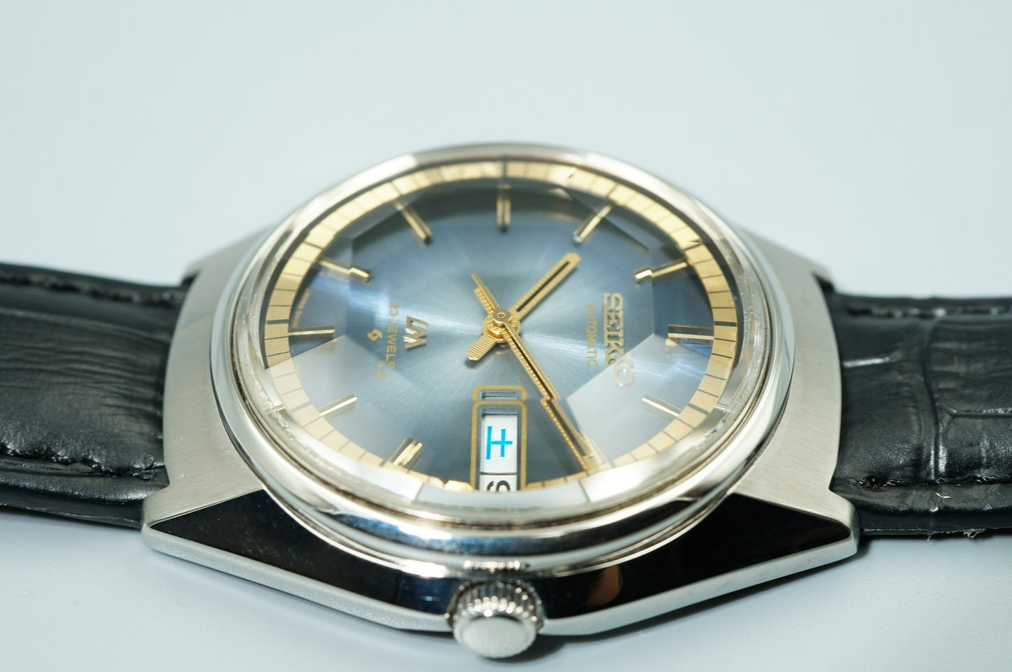 Serviced Vintage 1972 SEIKO Lord Matic 5606-7270 Automatic Blue 35mm Mens Watch