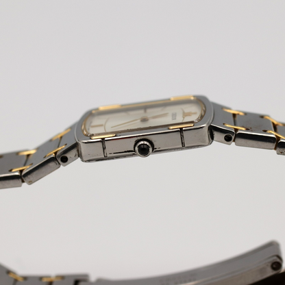Exc+5 Vintage 1990s SEIKO CREDOR 2F70-5600 Qz Silver Rectangle 27mm Women Watch