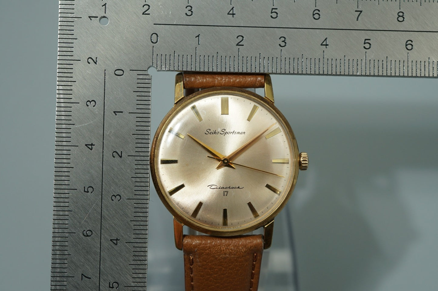 *Exc+5* Vintage SEIKO Sportsman 15019E Hand Winding Gold Dial 35mm Mens Watch