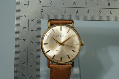 *Exc+5* Vintage SEIKO Sportsman 15019E Hand Winding Gold Dial 35mm Mens Watch