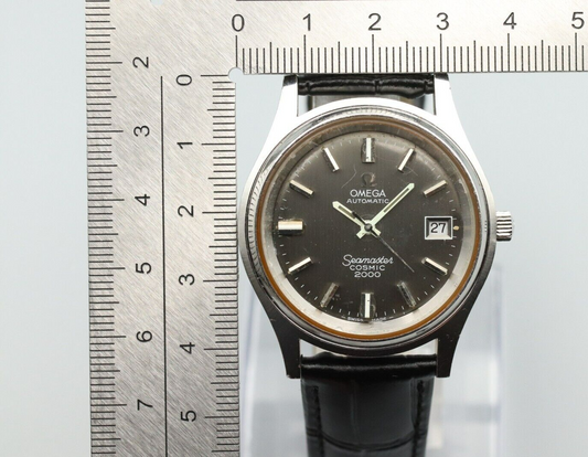 *Exc+5* Vintage OMEGA Seamaster COSMIC 2000 Automatic Gray Dial Round Mens Watch