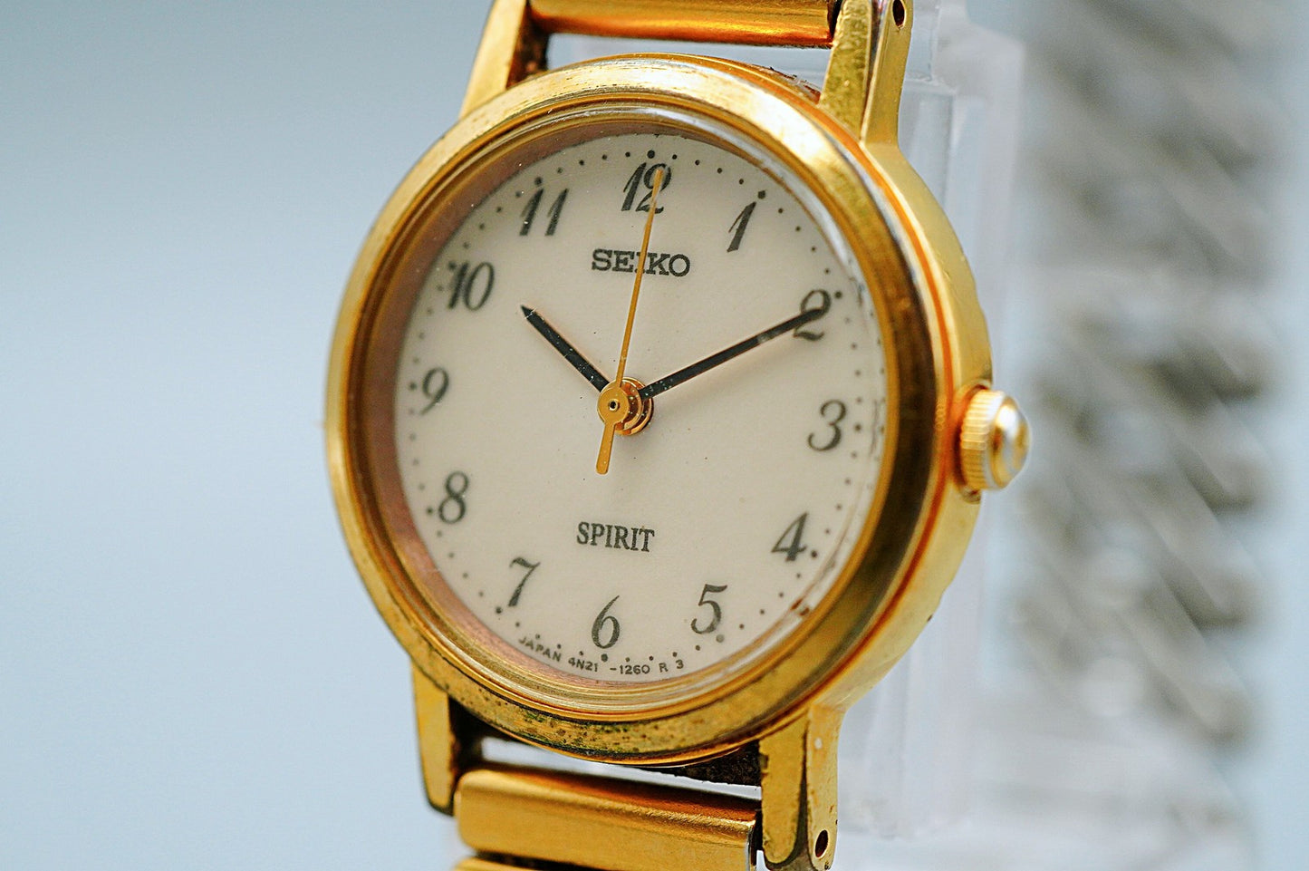 *Exc+5* Vintage 1999 SEIKO SPIRIT 4N21-0640 Quartz White Round 22mm Women Watch