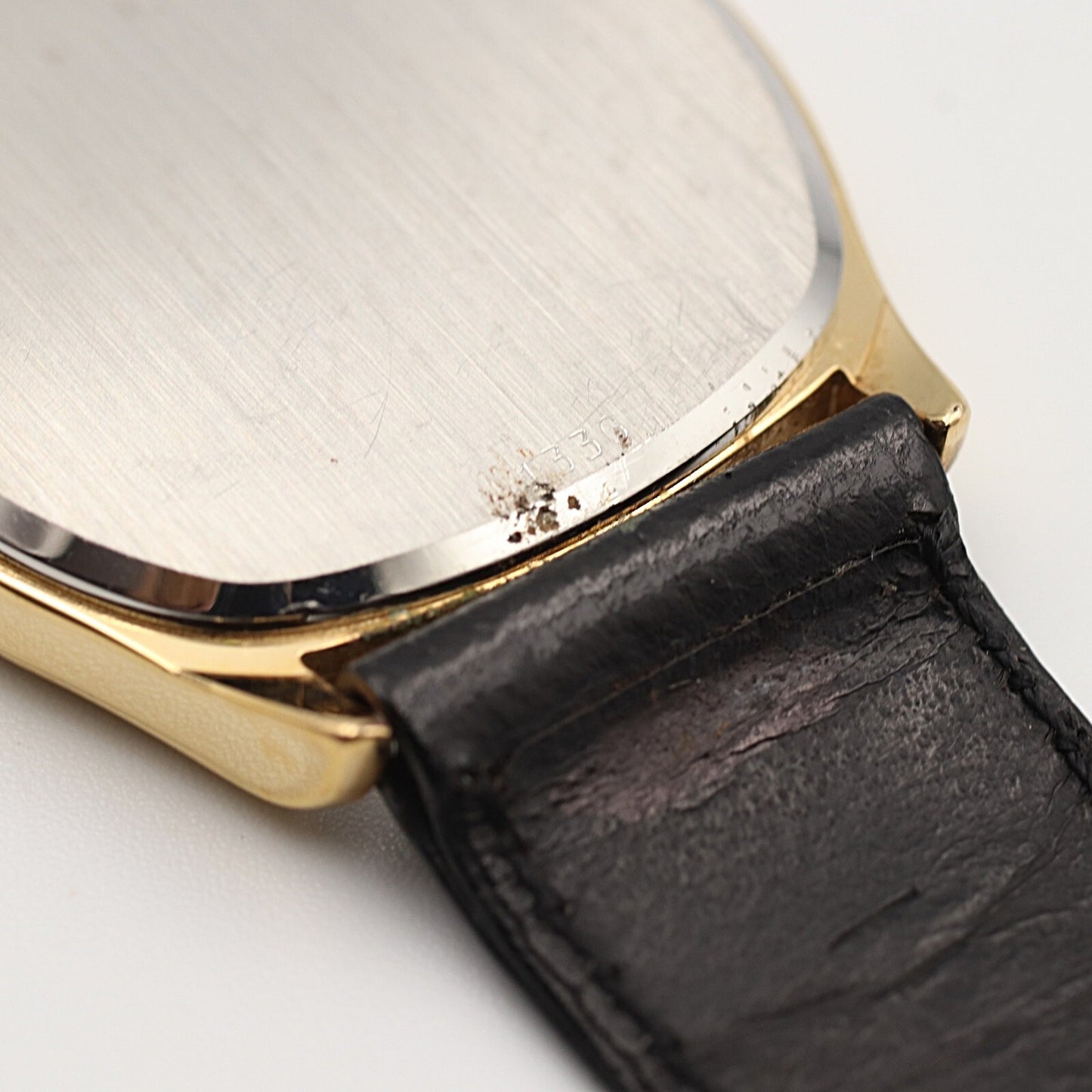 *N MINT* Vintage 1980 OMEGA De Ville Cal.1332 Qz Black Hexagon 33mm Mens Watch