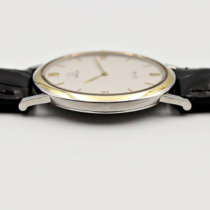 *NEAR MINT* Vintage 1990s OMEGA De Ville Cal.1378 Qz Gold Round 33mm Mens Watch