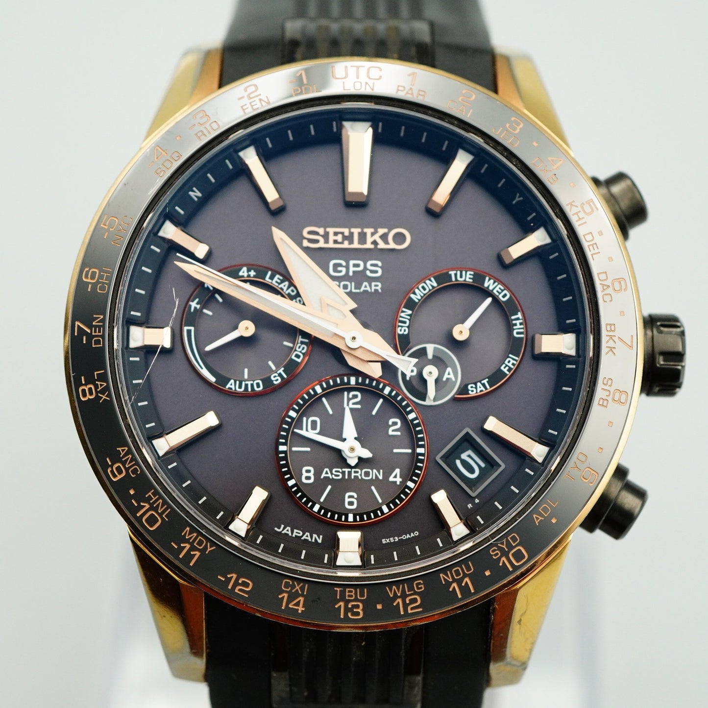 *Exc+5 Box & Paper* SEIKO ASTRON 5X53-0AB0 Solar Black Dial 43mm Mens Watch