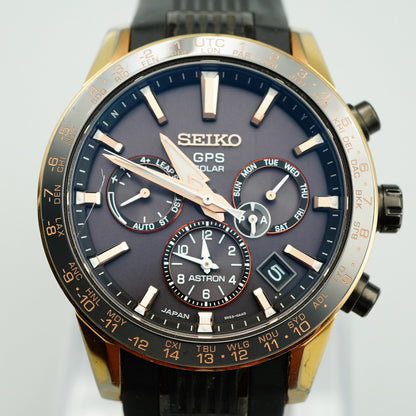 *Exc+5 Box & Paper* SEIKO ASTRON 5X53-0AB0 Solar Black Dial 43mm Mens Watch