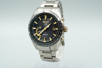 *NEAR MINT* SEIKO ASTRON SBXB087 8X22-0AG0-2 Solar Black Dial 46mm Mens Watch