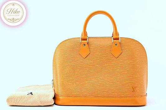 Louis Vuitton Alma Epi Yellow Handbag M52149 Authentic Condition *SA*