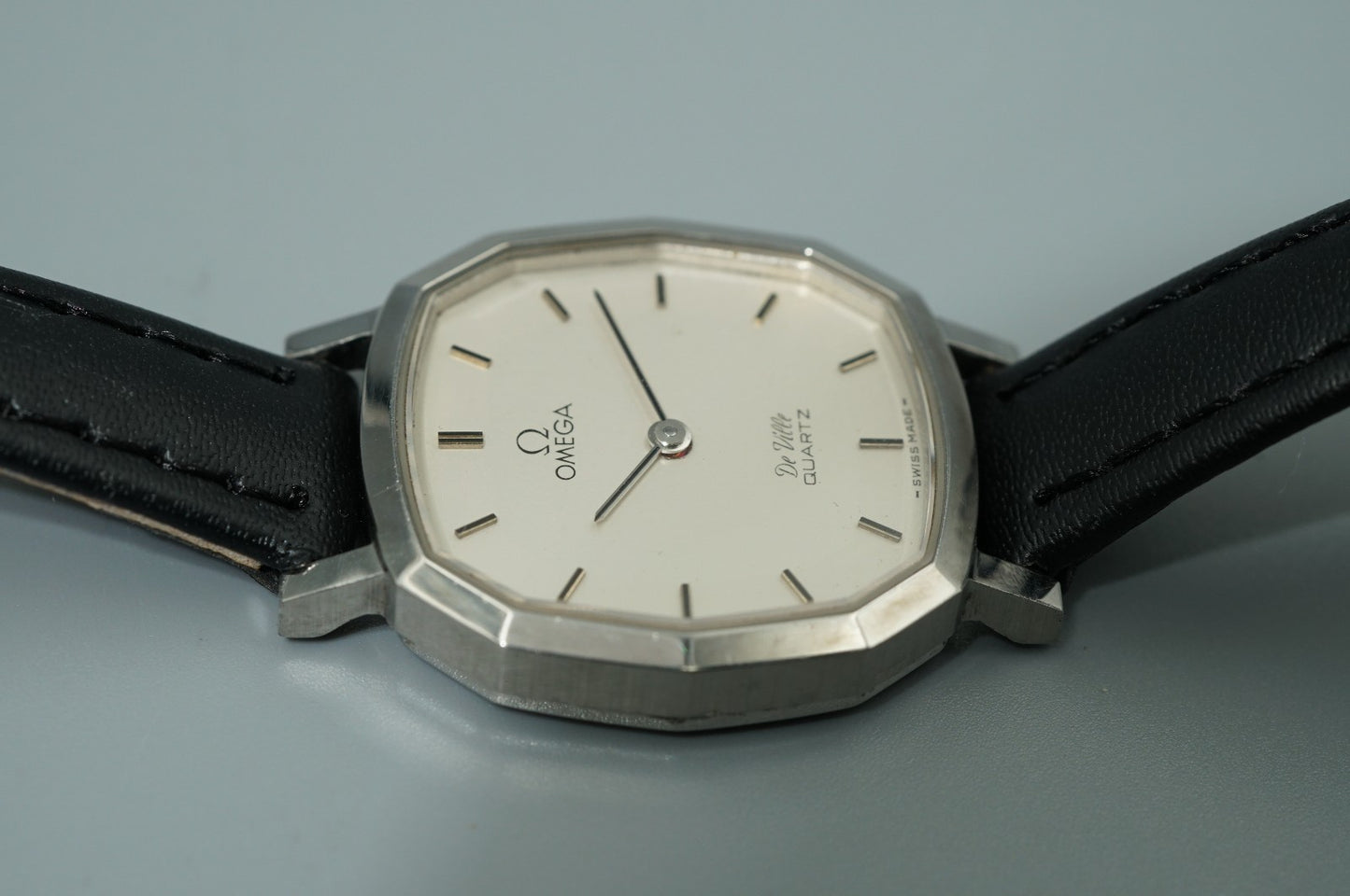 Exc+5 Vintage 1977 OMEGA De Ville Cal.1365 Qz Silver Dodecagon 24mm Women Watch