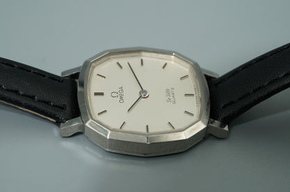 Exc+5 Vintage 1977 OMEGA De Ville Cal.1365 Qz Silver Dodecagon 24mm Women Watch