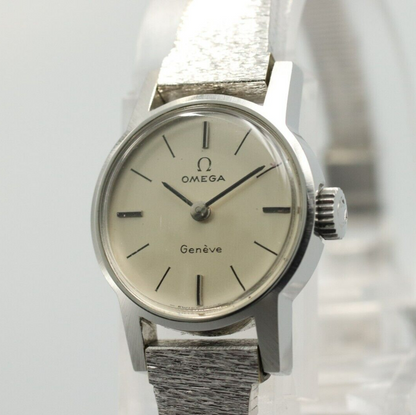 *MINT* Vintage OMEGA Geneve Cal.485 Hand Winding Silver Dial Women Watch