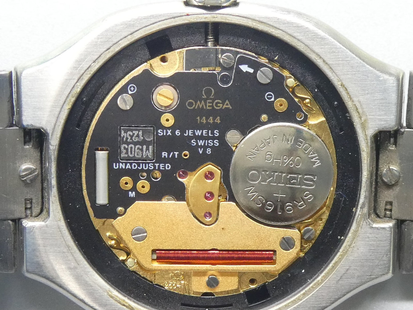 N MINT Vintage 1991 OMEGA Seamaster Cal.1444 Qz Gold Dial Round 31mm Mens Watch