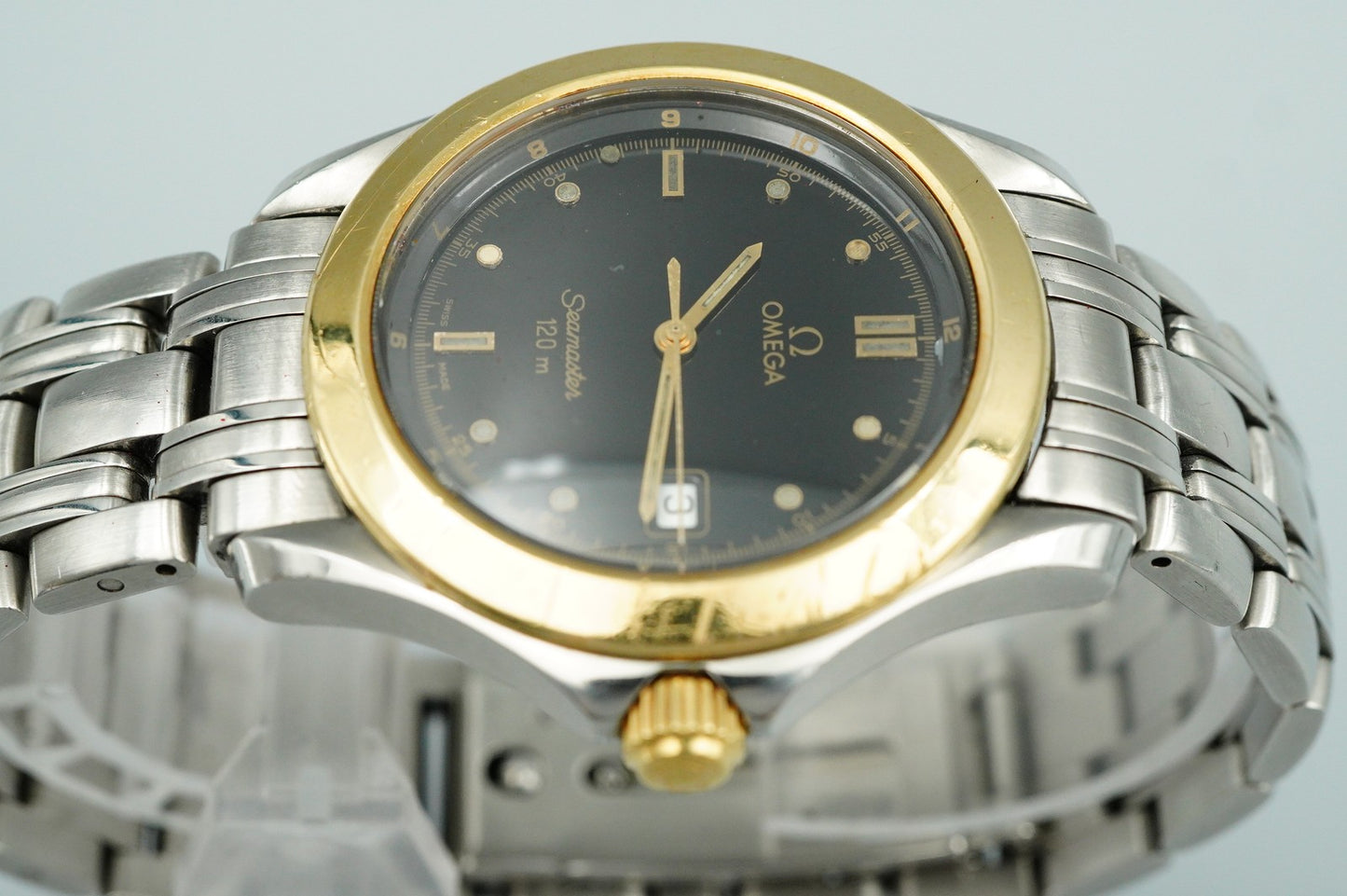 *Exc+5* Vintage 1990s OMEGA Seamaster Cal.1438 196.1501 Qz Black 36mm Mens Watch