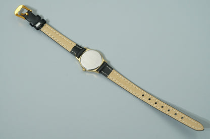 *NEAR MINT* Vintage OMEGA De Ville Cal.1450 Quartz Gold Dial 20mm Women Watch