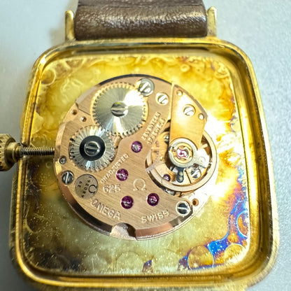 N MINT* Vintage OMEGA De Ville Cal.625 Hand Winding Gold Square Dial Women Watch