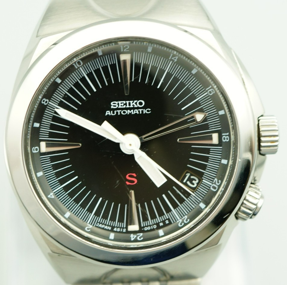 *N MINT* Vintage 1997 SEIKO HI-BEAT 4S12-0010 AT Black Round 37mm Mens Watch
