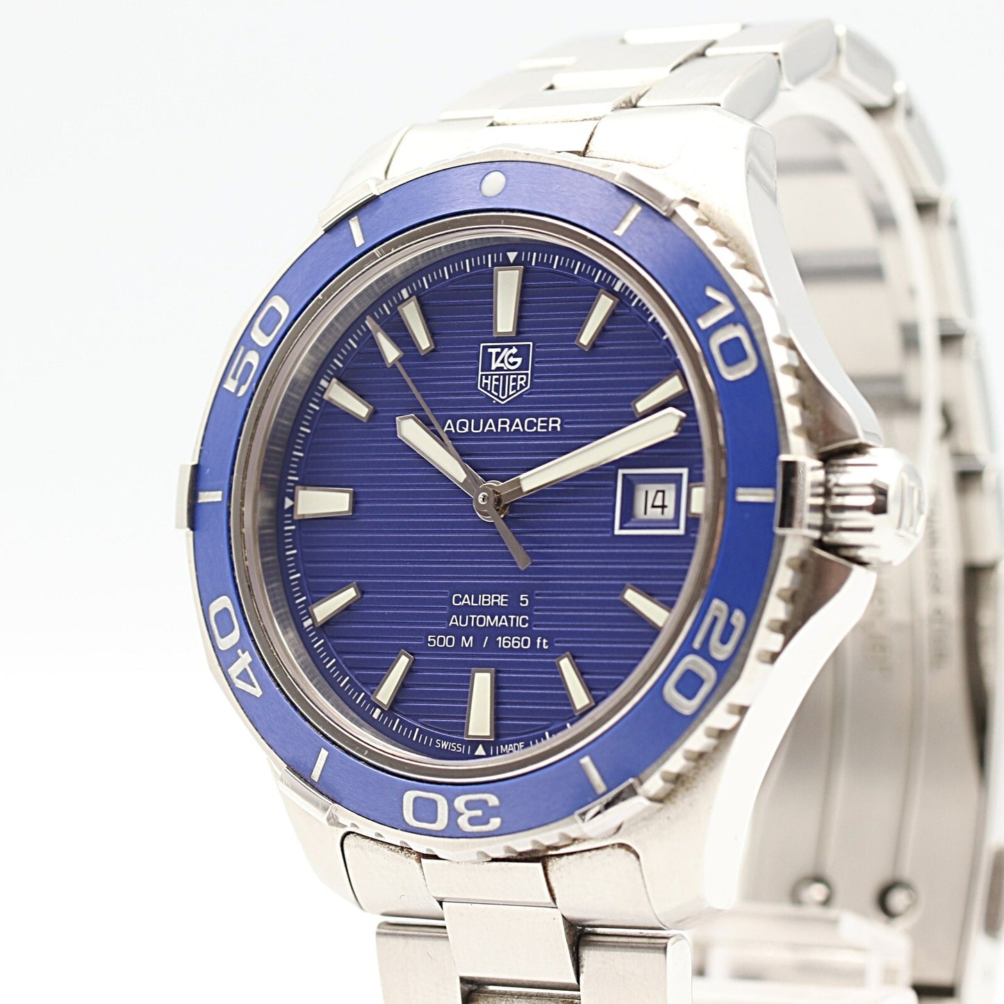 *N MINT* TAG HEUER Aquaracer BA0830 WAK2111 Automatic Blue Dial 42mm Mens Watch