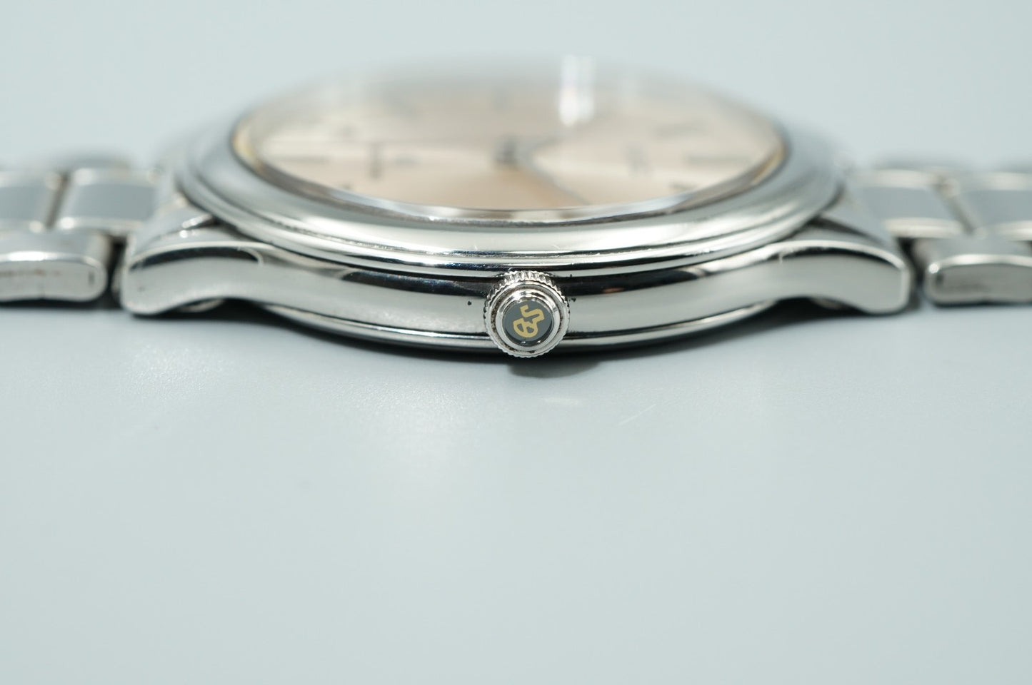 *NEAR MINT* Vintage 1992 SEIKO Grand 9581-7000 Qz Silver Round 33mm Mens Watch