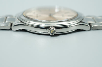 *NEAR MINT* Vintage 1992 SEIKO Grand 9581-7000 Qz Silver Round 33mm Mens Watch