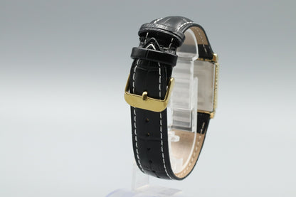 *Exc+5* Vintage SEIKO Dolce 7730-5040 Quartz Black Dial Tank Mens Watch JAPAN