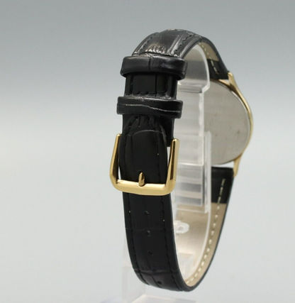 *NEAR MINT* Vintage OMEGA De Ville Cal.1417 Quartz Black Dial Mens Round Watch