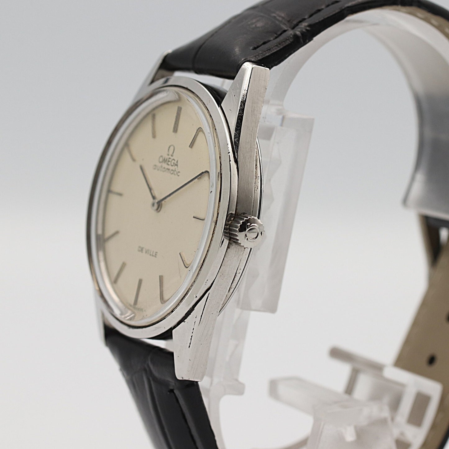 *N MINT* Vintage 1973 OMEGA De Ville Cal.711 Automa White Round 34mm Mens Watch
